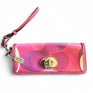 Coach Multicolor Wristlet Clutch